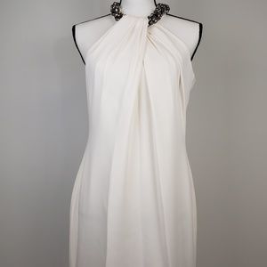 Carmen Marc Valvo Beaded Halter Dress